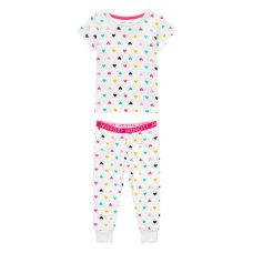 TG PYJ 26K: 2 Piece Hearts Short Sleeve Pyjama Set (1-3 Years)